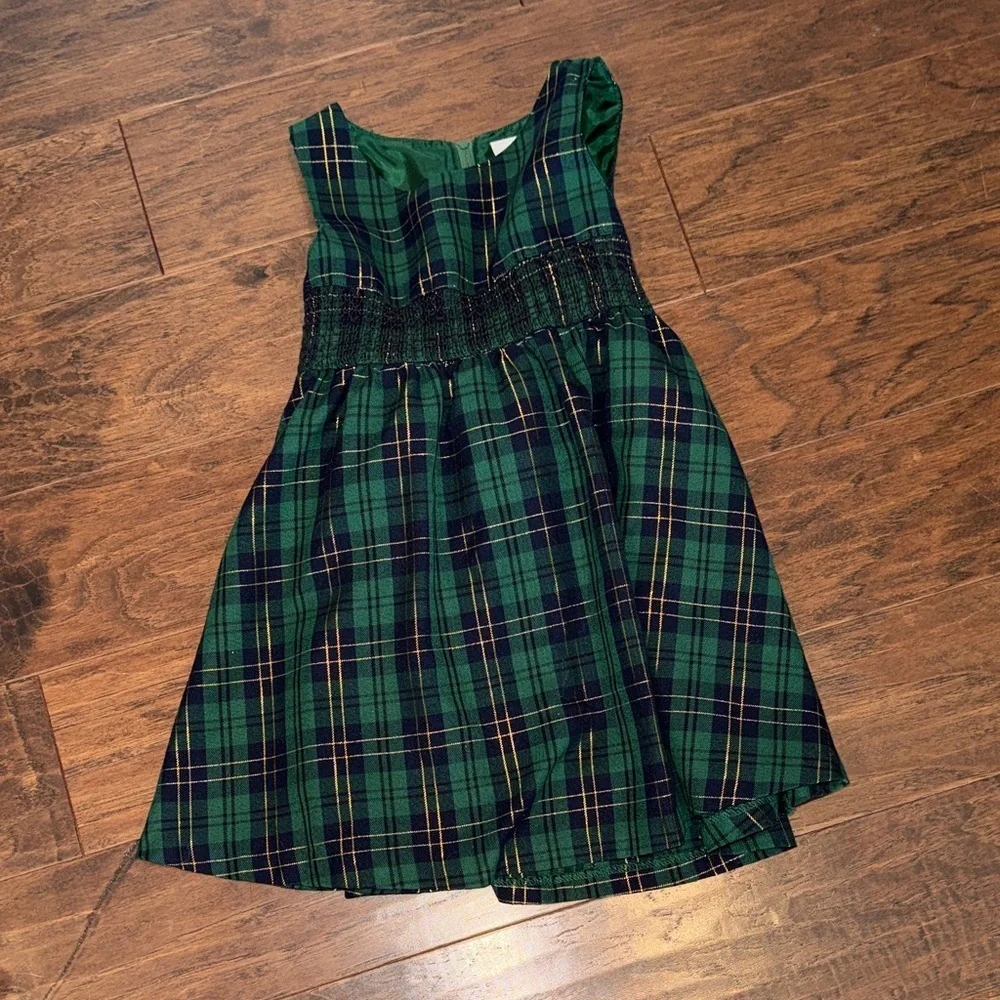 Green Plaid Kids Dress